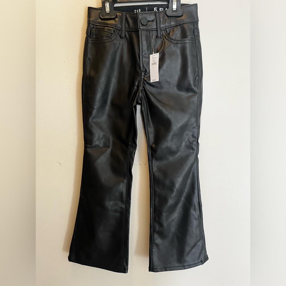 Girls size 5 Gap Kids Flare High Rise Faux Leather Pants